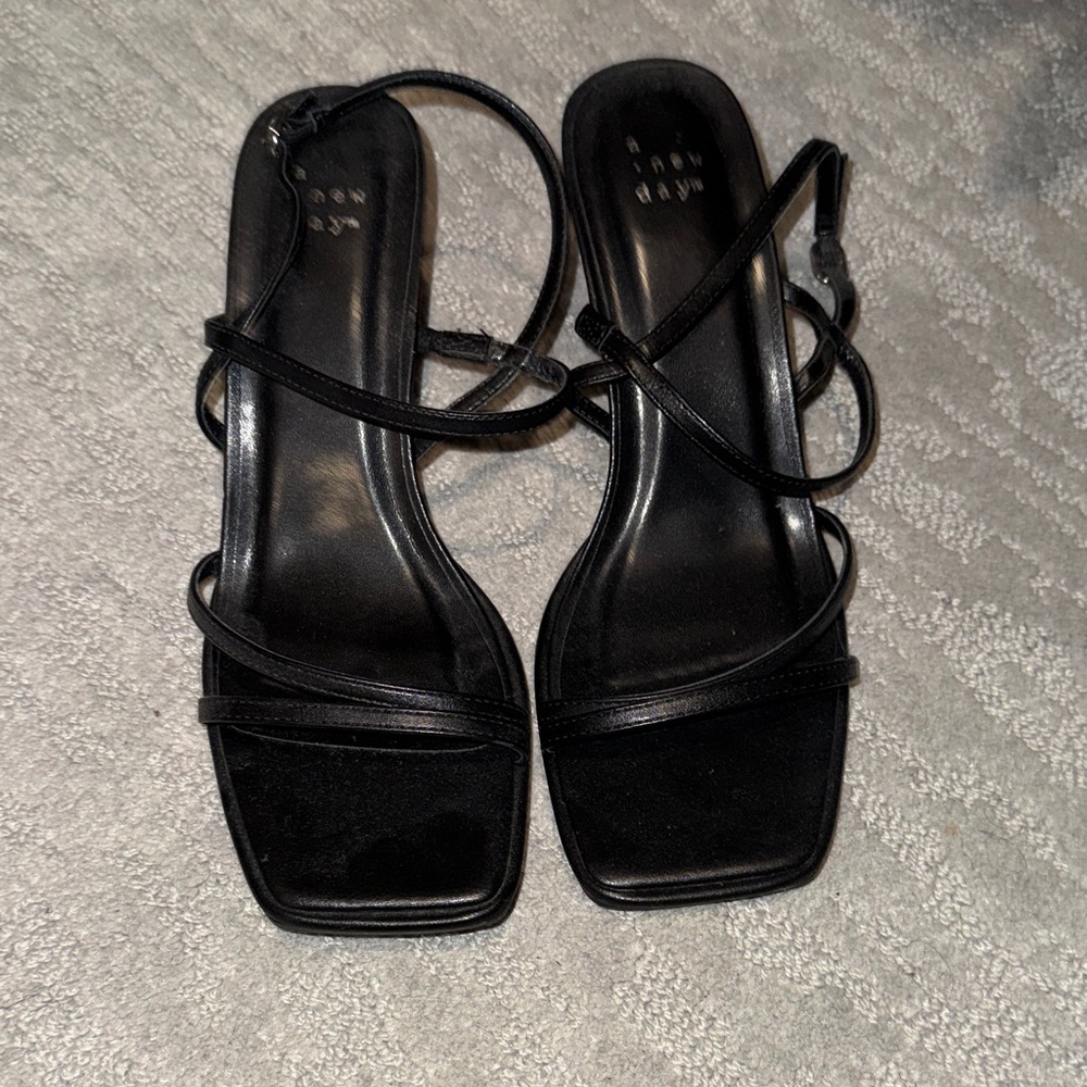 a new day Black Strappy Heels